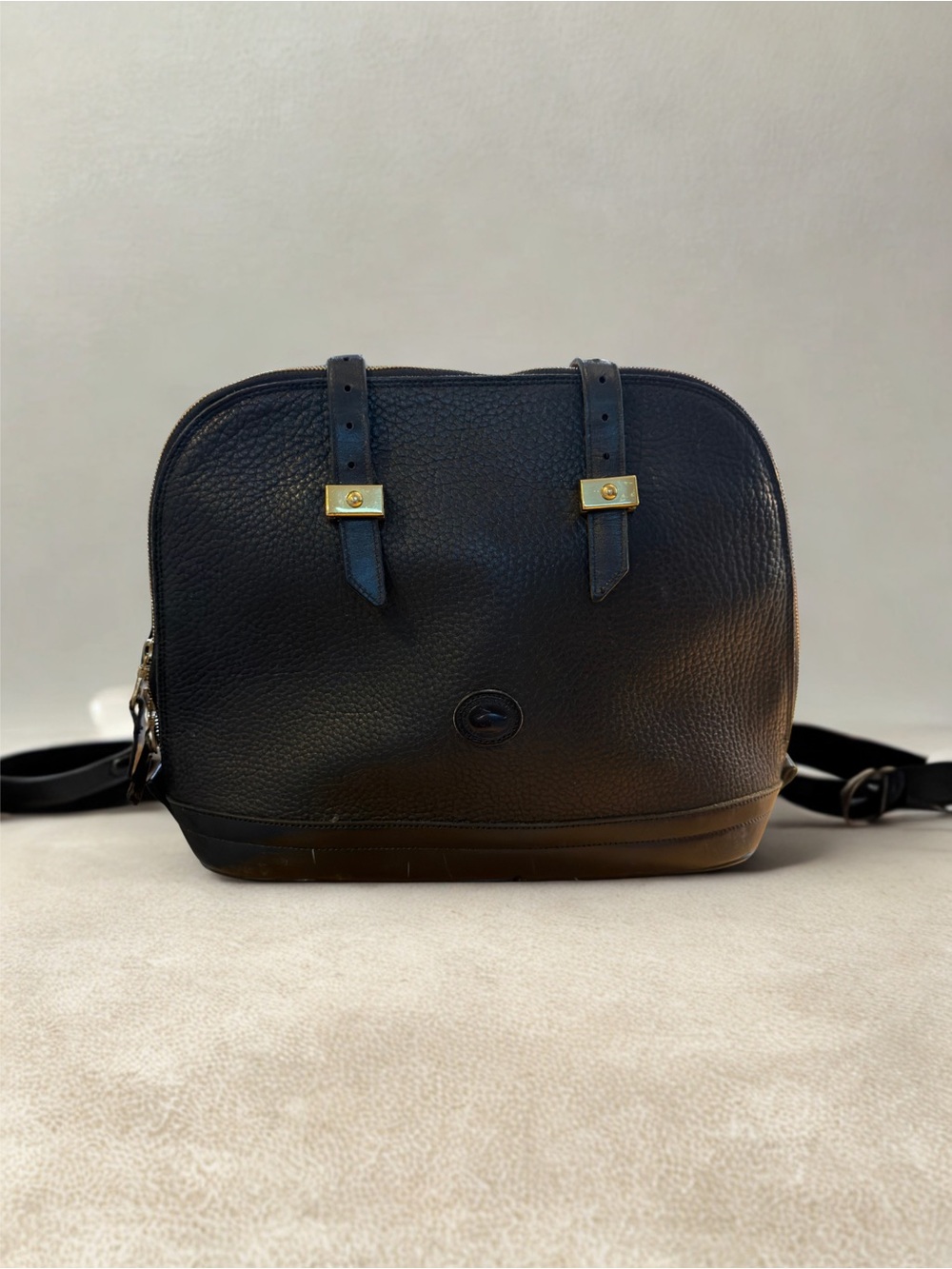 Dooney & Bourke Black Pebble Leather Messenger Crossbody